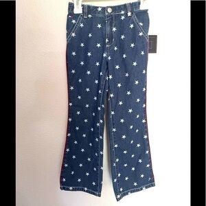 TOMMY HILFIGER star print wide leg patriotic jeans